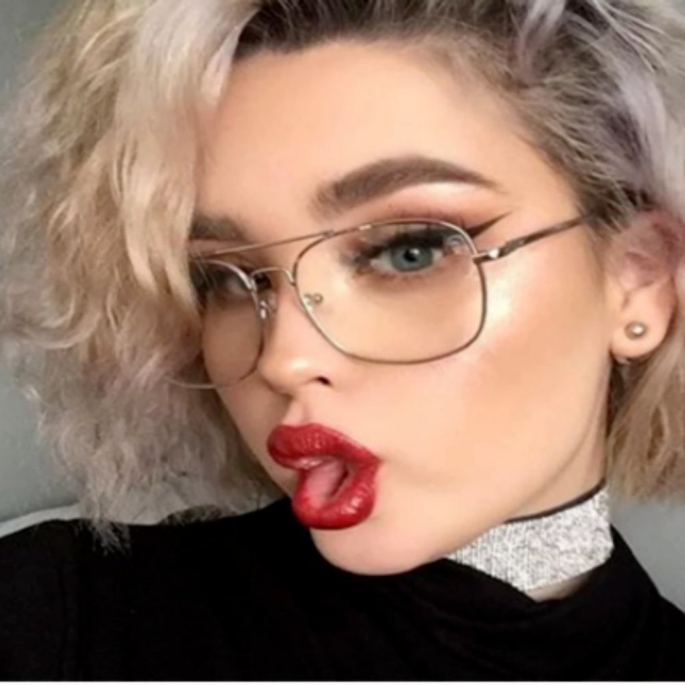 Retro Style Unisex Square Gold Metal Frame Eyeglasses